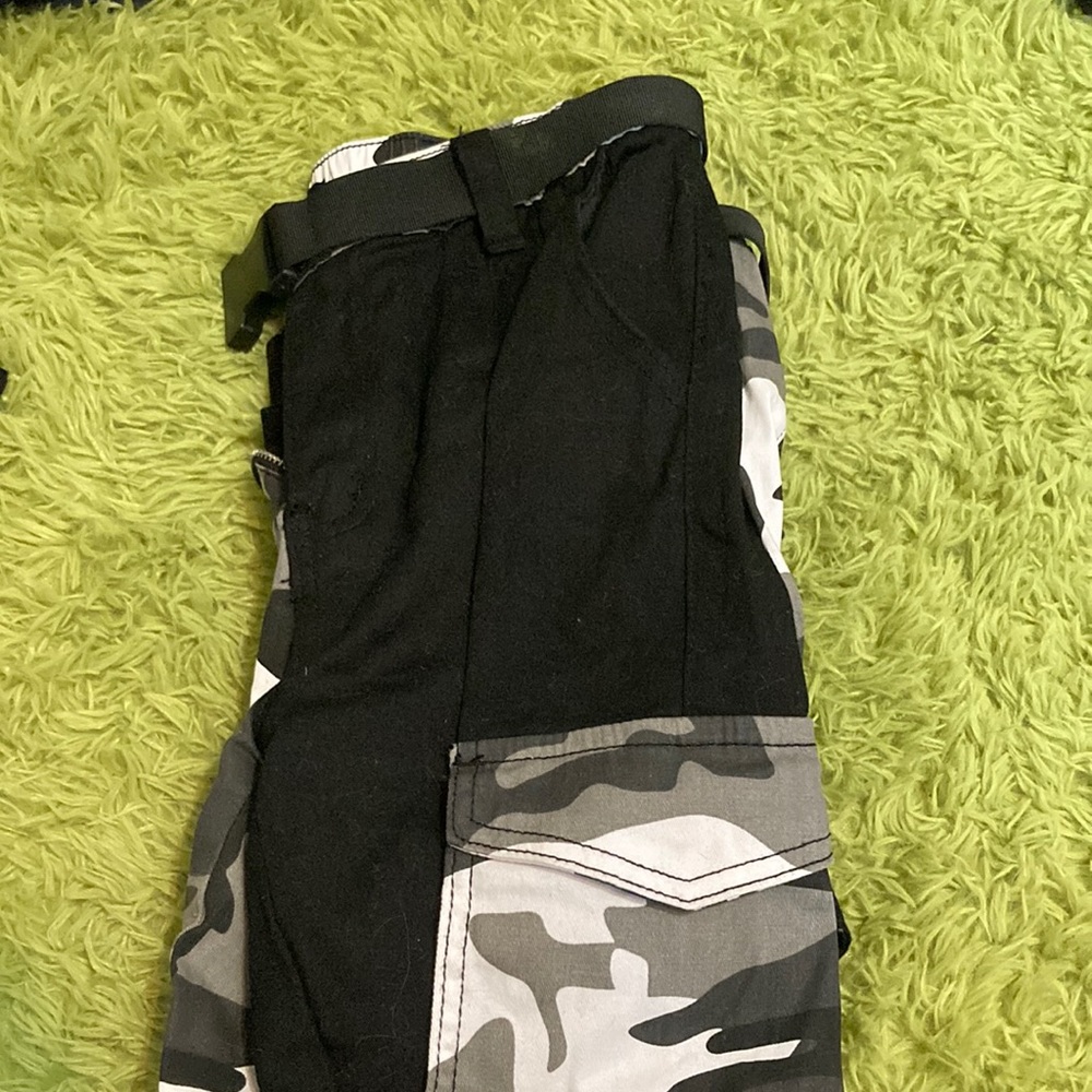 black and white camo cargo pants